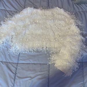 Altered state blouse fringe has some tanning stain only worn once for photoshoot